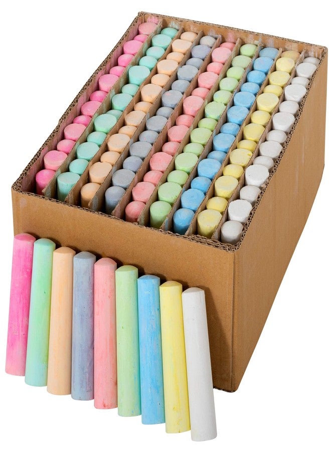 READY 2 LEARN Jumbo Sidewalk Chalk - 126 Pieces in 9 Colors - Washable, Non-Toxic, Portable - Image 1